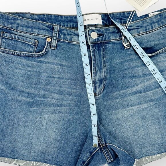 DEAR JOHN NWT Gigi High Rise Cutoff Denim Shorts in Surfliner Blue- size 33 - Picture 10 of 11